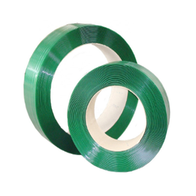 High Tension 25mm PET Strapping Band Roll Green 0.044inch Thickness For Packing Glass