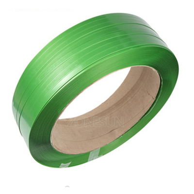 High Tension 25mm PET Strapping Band Roll Green 0.044inch Thickness For Packing Glass