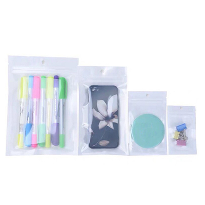 Retail Clear Poly Packaging Bag Self Seal Hang Hole Ziplock Bags
