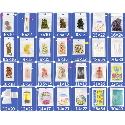 Retail Clear Poly Packaging Bag Self Seal Hang Hole Ziplock Bags